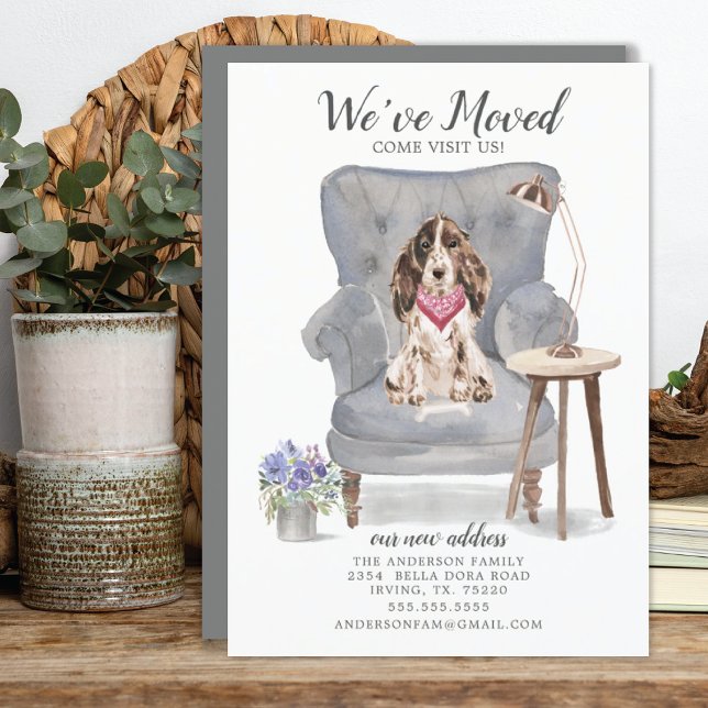 Brown Cocker Spaniel Chien | Faire-part de déplace (Créateur téléchargé)