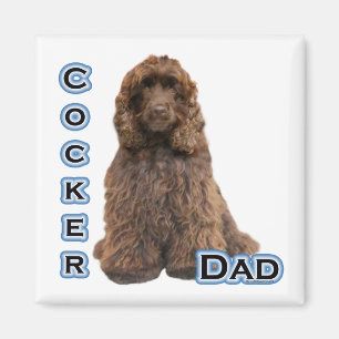 Brown Cocker Spaniel Papa 4 - Aimant