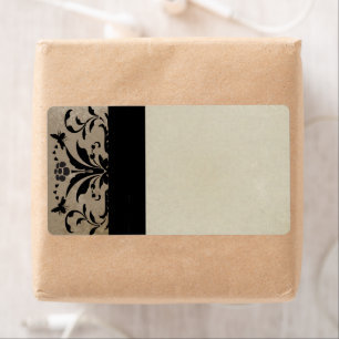 Brown Damask Adresse de livraison Étiquettes -