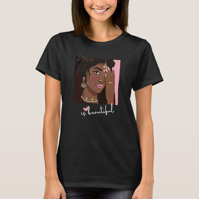 Brown est magnifique Tshirt pour filles Brown (Devant)