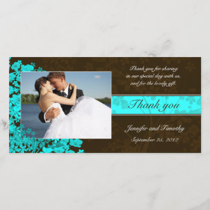 Brown et aqua floral merci mariage photo