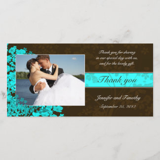 Brown et aqua floral merci mariage photo