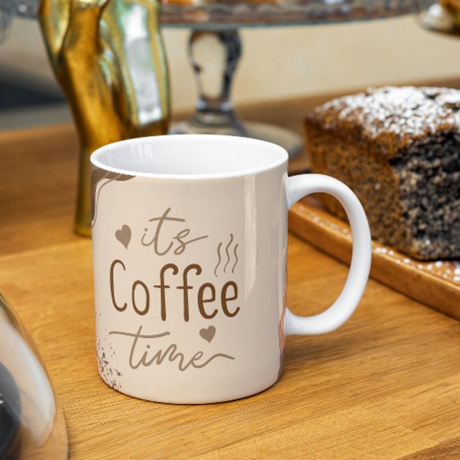 Brown et crème esthétique C'est café temps Mug (Créateur téléchargé)