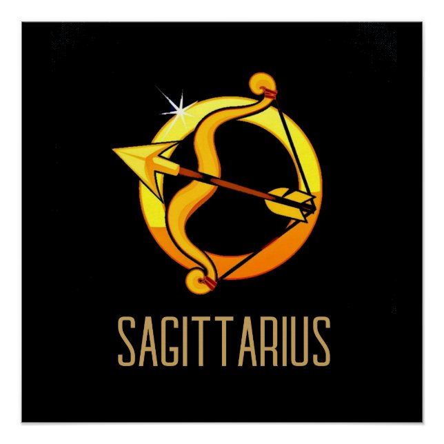 Brown et or Sagittarius signe zodiaque noir (Devant)