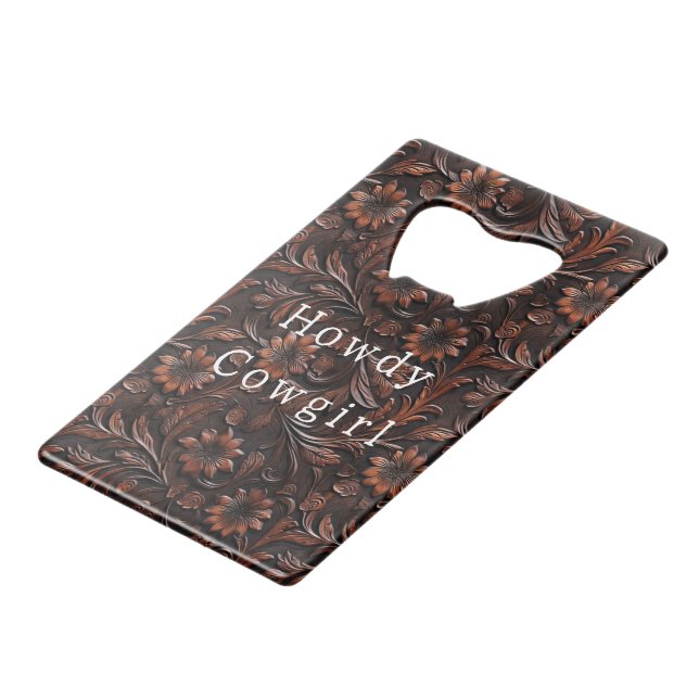 Brown Faux Cuir Cowgirl Floral (Devant Angle)