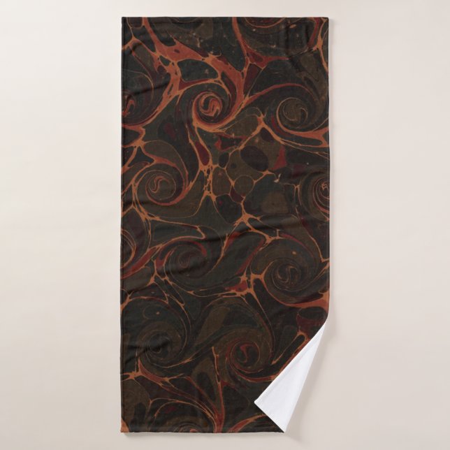 Brown foncé des torsades rétro (Serviette de bain)