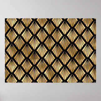 Brown foncé et or Art déco motif