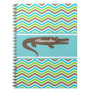 Brown Gator sur Chevron Carnet personnalisé