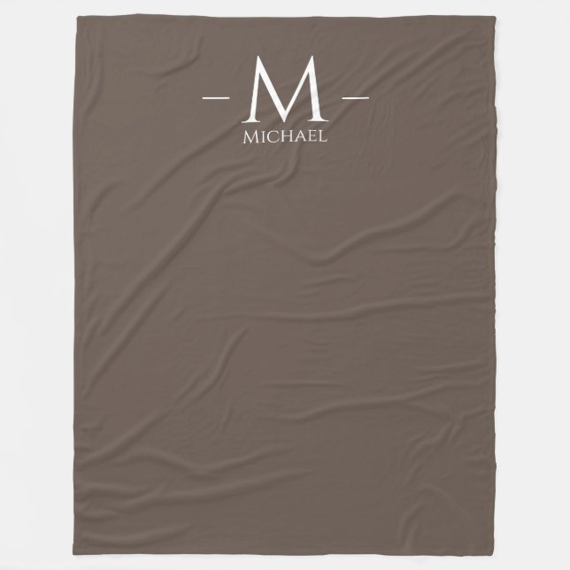Brown grand couverture Monogramme Élégant Modèle (Devant)