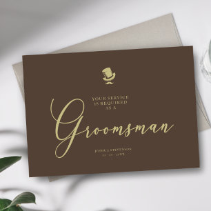 Brown Groomsman Chic Mariage Simple Proposition Ca