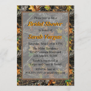 Brown - Invitations de douches nuptiales Camo