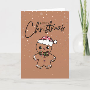 Brown Joyeuse Noël mignonne Carte pain d'épices