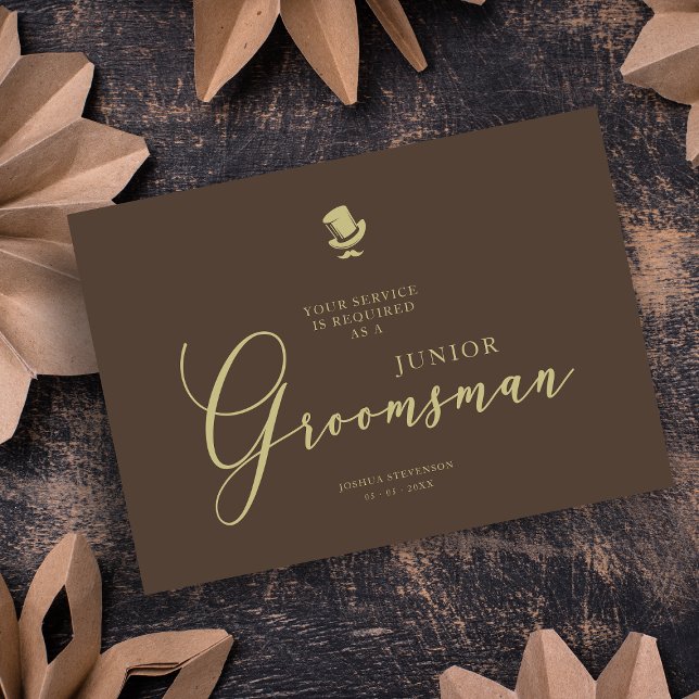Brown Junior Groomsman Chic Wedding Proposal (Créateur téléchargé)