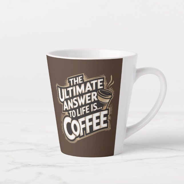 Brown La réponse ultime est le café Latte Mug (Droite)