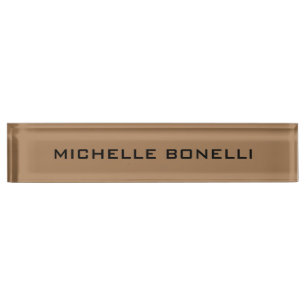 Brown léger minimaliste Plaque lisible Moderne