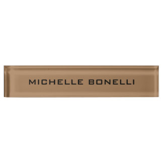 Brown léger minimaliste Plaque lisible Moderne