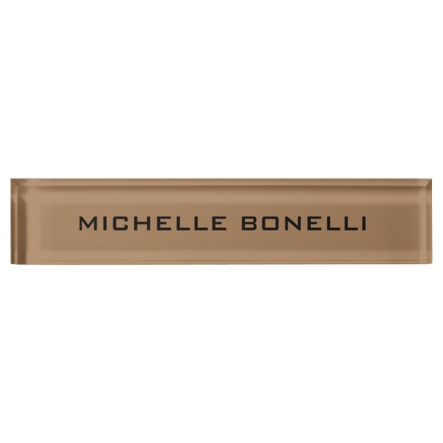 Brown léger minimaliste Plaque lisible Moderne (Devant)