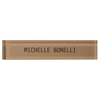 Brown léger minimaliste Plaque lisible Moderne