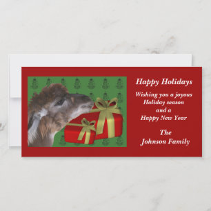 Brown Llama Farm Animal Christmas Carte de vacance