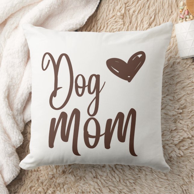 Brown maman chien 20x20 oreiller à lancer (Couverture)