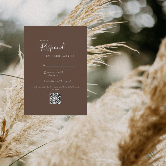 Brown Moderne Mariage QR Code RSVP (Créateur téléchargé)
