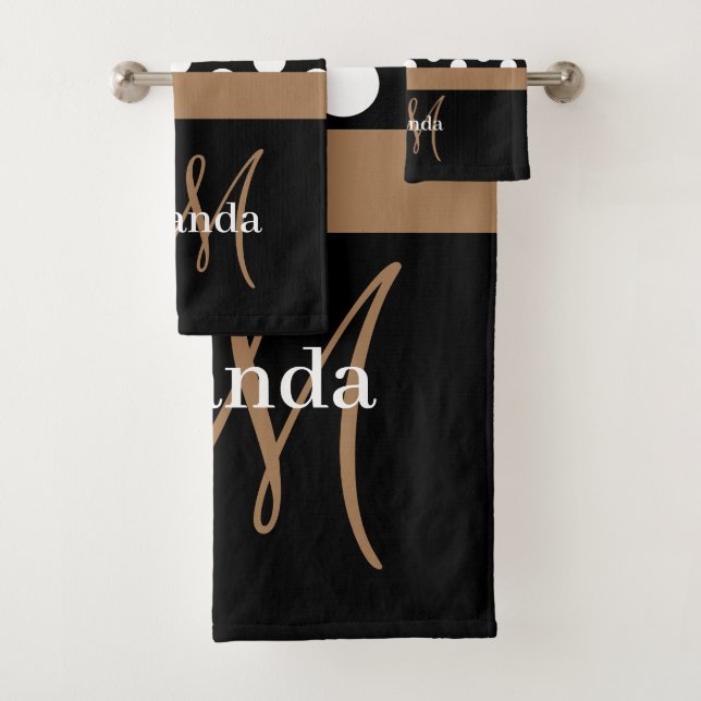 Brown Monogramme noir blanc Polka point (En situation)