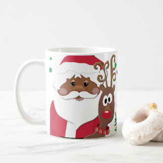 Brown Père Noël et Rudolph jouant Mug de Noël