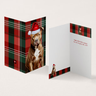 Brown Pitbull Chien de vacances Jeu de Noël