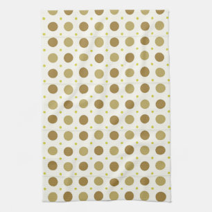 Brown Polka Dot Retro Design Serviette de cuisine