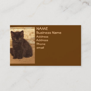 Brown Retro Sepia Kitten Cartes de visite