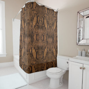 Brown Serpent Peau Imprimer Douche Rideau