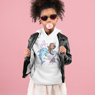 Brown Sirène Personnalisée Enfants Nom Filles rose