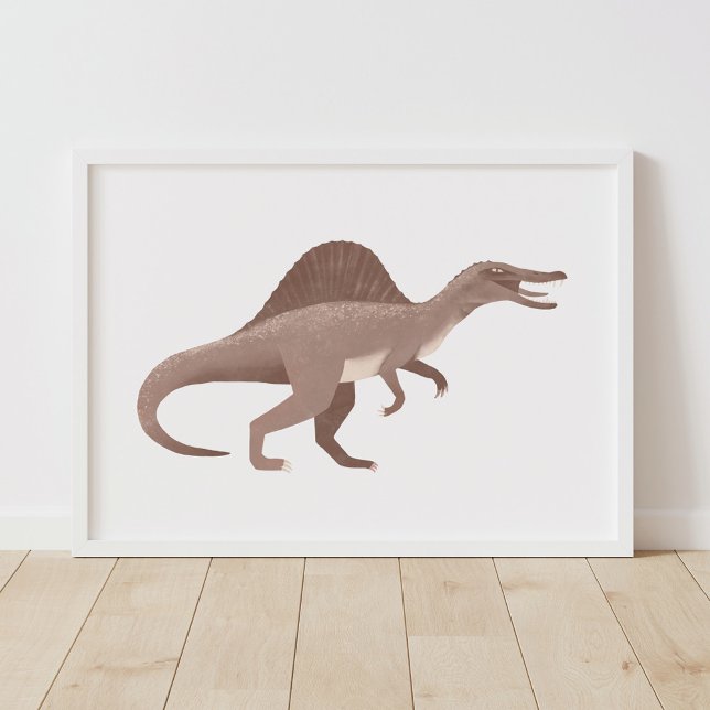 Brown Spinosaurus Dinosaur Kids Room Poster (Créateur téléchargé)