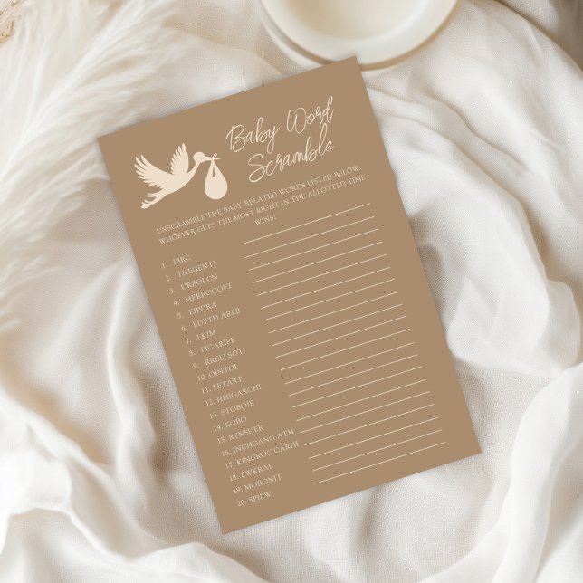 Brown Stork Baby Delivery Baby Word Scramble (Créateur téléchargé)