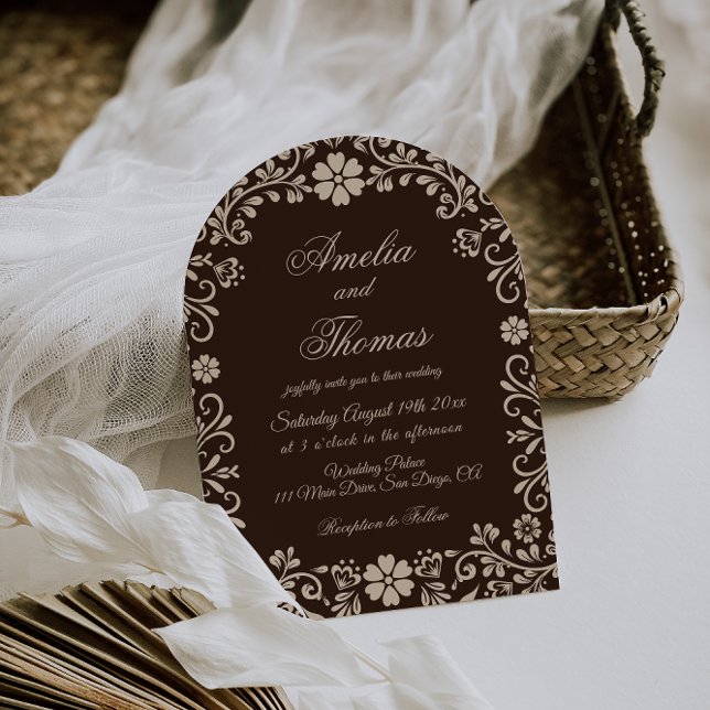 Brown Timeless Wedding  Invitation (Créateur téléchargé)