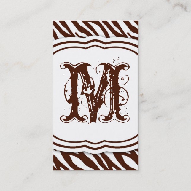 Brown White Zebra Imprimer Motif Carte de visite (Devant)