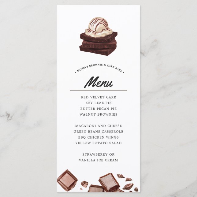 Brownie et gâteau cuit | Menu thématique (Devant)