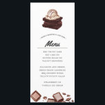 Brownie et gâteau cuit | Menu thématique<br><div class="desc">Menus de nourriture thématiques personnalisés pour votre prochaine soirée à thème culinaire. Il comporte une illustration de style aquarelle d'une pile de brownies avec une boule de glace sur le dessus. En dessous,  il y a des espaces pour les informations relatives à votre menu de nourriture pour l'événement.</div>