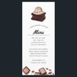 Brownie et gâteau cuit | Menu thématique<br><div class="desc">Menus de nourriture thématiques personnalisés pour votre prochaine soirée à thème culinaire. Il comporte une illustration de style aquarelle d'une pile de brownies avec une boule de glace sur le dessus. En dessous,  il y a des espaces pour les informations relatives à votre menu de nourriture pour l'événement.</div>