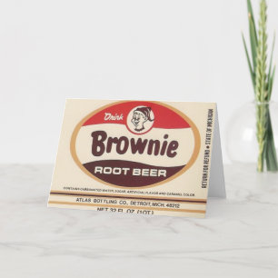 brownie root bière étiquette carte de voeux