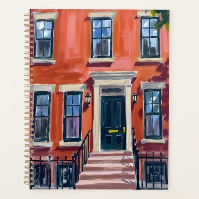 Brownstones de Boston Massachusetts Aquarelle (Devant)