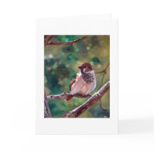 Bruant dans les arbres - Carte de voeux