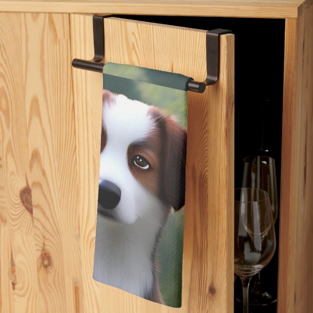 Bruce La Frontière Collie Puppy, Serviette À Dish (Pliage en tiers)