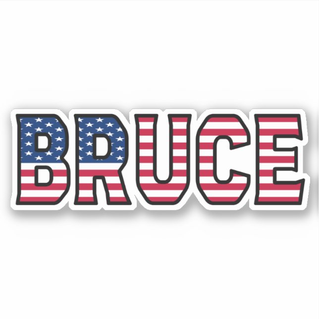 Bruce Name Prénom USA Sticker Stickerset (Devant)