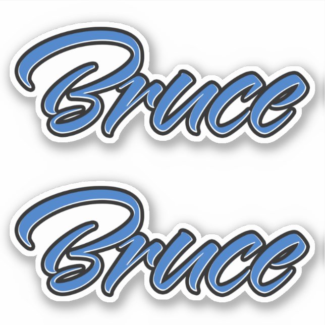 Bruce Nom autocollant Stickerset bleu (Devant)