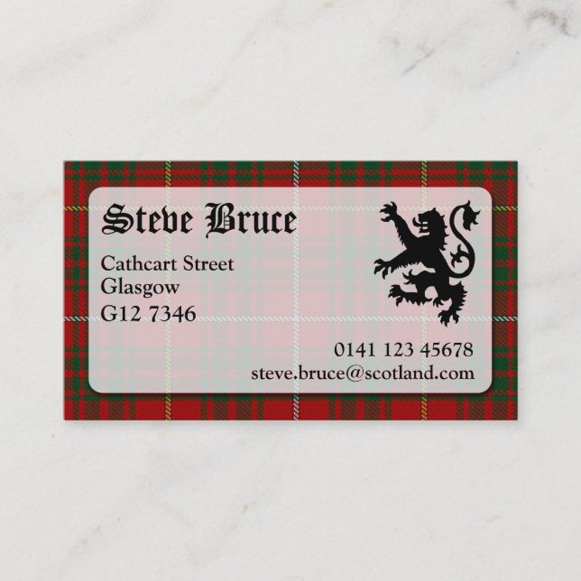 Bruce Tartan Carte de visite (Devant)