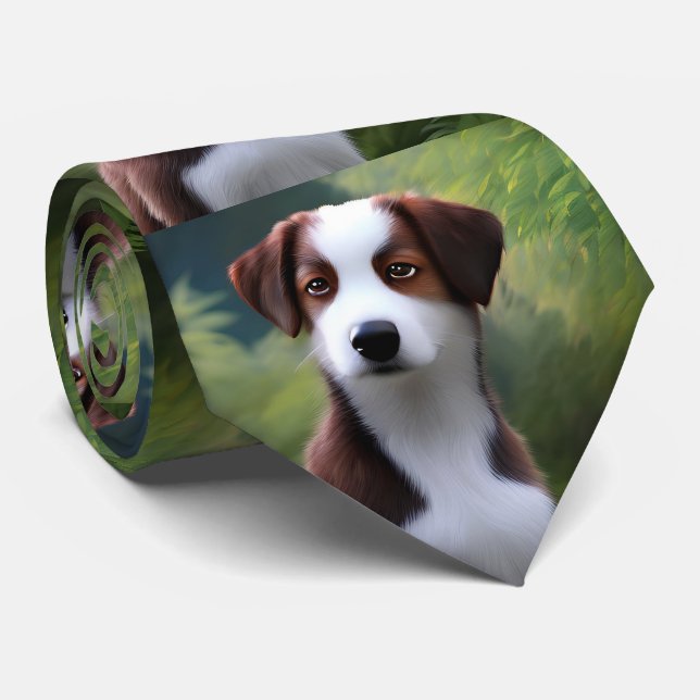 Bruce The Border Collie Puppy, Cravate (Roulé)