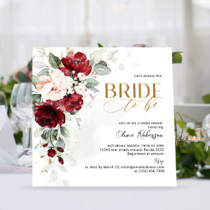 Brugundy et Blush rose Floral Mariée
