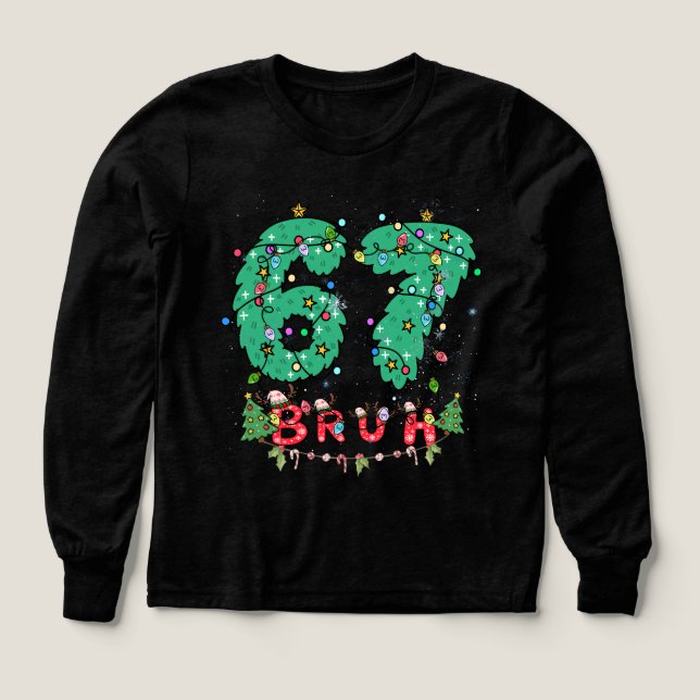 Bruh 67 Six Seven 6 7 Mème Noël Garçon et fille (Motif recto)