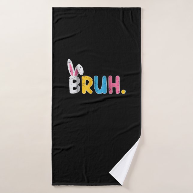 Bruh Bunny Pâques mignonne mème pour les enfants _ (Serviette de bain)